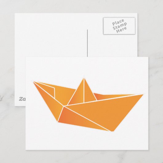 折り紙船 ポストカード (正面/裏面)