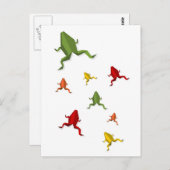 折り紙色鮮やかのカエル ポストカード (正面/裏面)