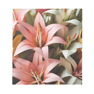 折り紙芸術開花のエレガンス:ユリの交響曲 ノートパッド