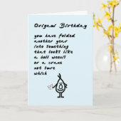 折り紙誕生日-おもしろい誕生日の詩 カード (黄色い花)