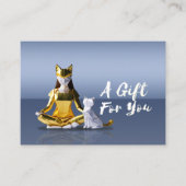 折り紙金ゴールドめい想ヨガのキャットウーマン&キャットギフト 割引カード (正面)