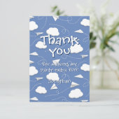 折り紙飛行機の誕生日お礼メッセージ サンキューカード (スタンド正面)