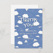 折り紙飛行機の誕生日お礼メッセージ サンキューカード (正面/裏面)