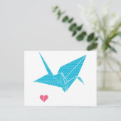 折り紙鳥ハート ポストカード (スタンド正面)