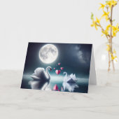 折り紙鳥付きアニバーサリースワン カード (黄色い花)