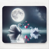 折り紙鳥付き白鳥 マウスパッド (正面)