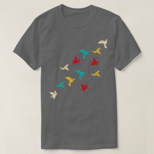 折り紙鳥折り紙細工のパター日本のン Tシャツ (デザイン正面)