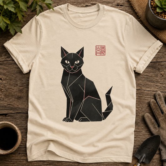 折り紙 ブラックキャット Tシャツ