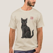 折り紙 ブラックキャット Tシャツ (正面)
