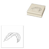 折り返されたリーフ無地のスタンプ、手書きイメージ ラバースタンプ (押印)