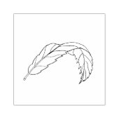 折り返されたリーフ無地のスタンプ、手書きイメージ ラバースタンプ (インプリント)