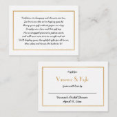 折り返しブライダルシャワー挿入カードなし+ラベル エンクロージャーカード (正面/裏面)