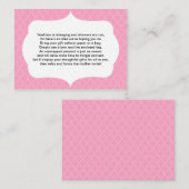 折り返し挿入カードなしベビーまたはブライダルシャワーピンク エンクロージャーカード (正面/裏面)