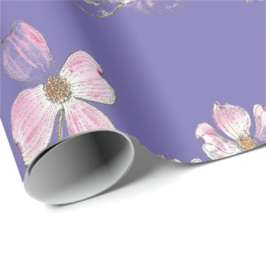 折り返し時のドッグウッドパターン紙 ラッピングペーパー (ロールコーナー)