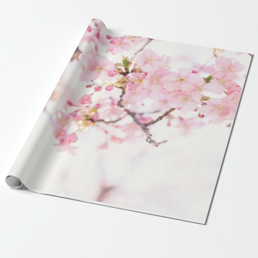 折り返し紙:さくらんぼの花。  ラッピングペーパー (アンロールド)