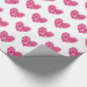 折り返し紙。バラ花びらのハートパターンのギフトラップ ラッピングペーパー (コーナー)