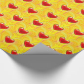 折り返し紙。液体溶岩ハートデザインギフトラップ ラッピングペーパー (コーナー)