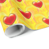 折り返し紙。液体溶岩ハートデザインギフトラップ ラッピングペーパー (ロールコーナー)