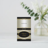 折り重ねエレガントクリーム金ゴールドブラック 名刺 (スタンド正面)