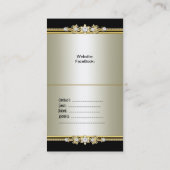折り重ねエレガントクリーム金ゴールドブラック 名刺 (裏面)