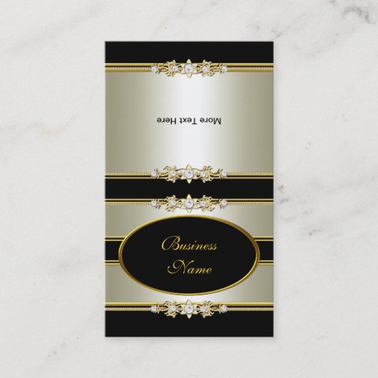 折り重ねエレガントクリーム金ゴールドブラック 名刺 (正面)