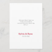 折り鶴のメ結婚ニュー・カード メニュー (裏面)