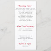 折り鶴の結婚式 プログラム (裏面)