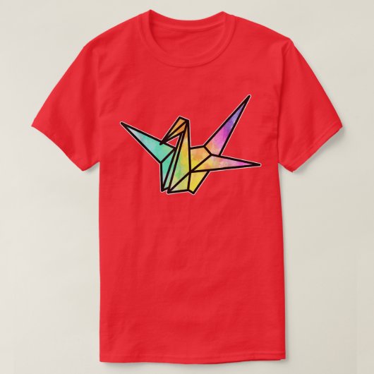 折り鶴の鳥日本のの芸術折り紙愛 Tシャツ (デザイン正面)