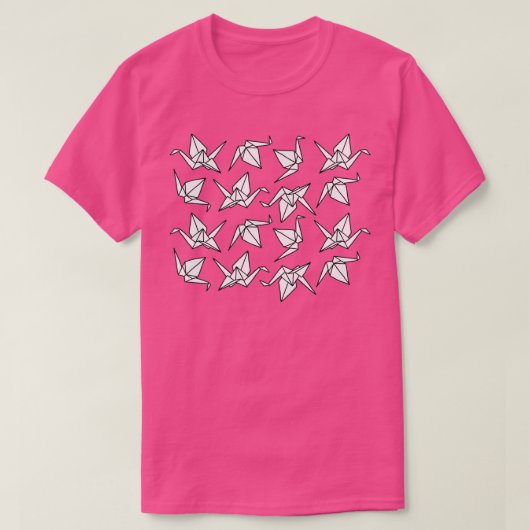折り鶴紙白鳥折鶴 Tシャツ (デザイン正面)
