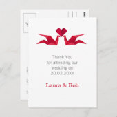 折り鶴結婚の感謝 ポストカード (正面/裏面)