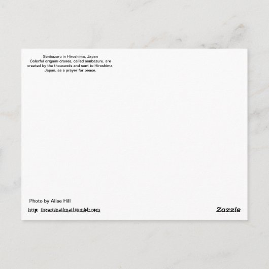折り鶴 ポストカード (裏面)