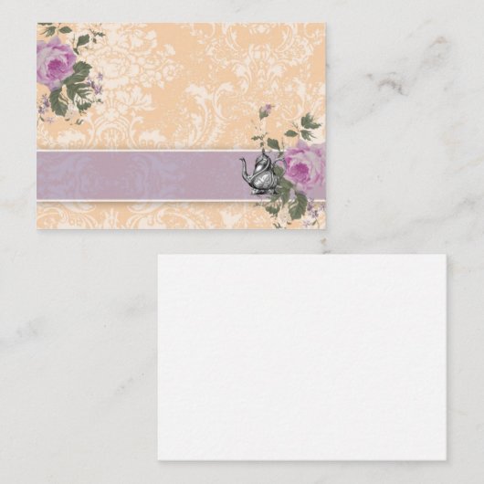 折るべきGCのヴィンテージのお茶会の座席表 プレイスカード (正面/裏面)