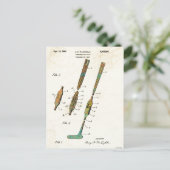 折るゴルフクラブパテント-郵便はがき ポストカード (スタンド正面)