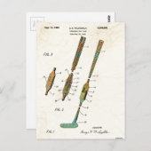 折るゴルフクラブパテント-郵便はがき ポストカード (正面/裏面)