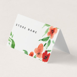 折る名刺の水彩画の花柄を貯えて下さい 名刺