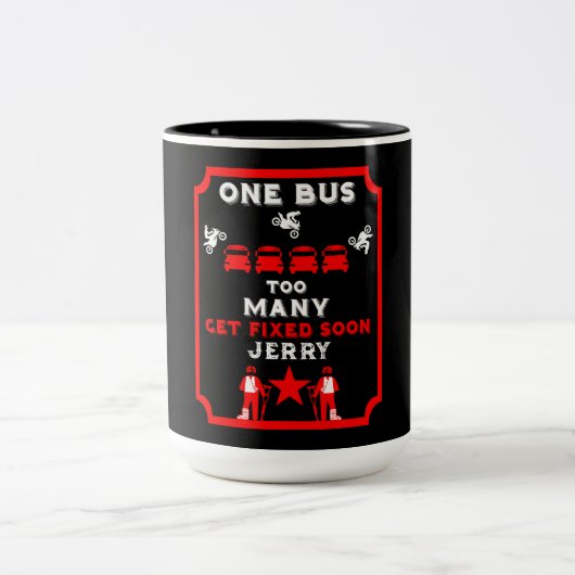 折れたおもしろい脚が良くなる ツートーンマグカップ (中央)