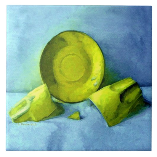 折れたカップとソーサー タイル (正面)