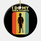 折れたクール脚デザイン男性へ女性折れた脚 セラミックオーナメント (裏面)