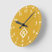 折れた木の生えた寸法 ラウンド壁時計 (傾斜)