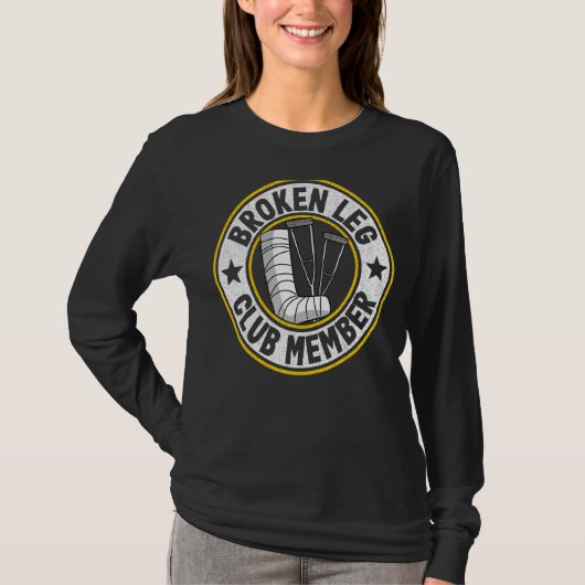 折れた脚のクラブ部材が良く怪我をした折れた脚 Tシャツ (正面)