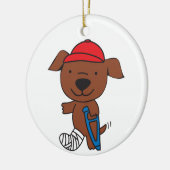 折れた脚の犬 セラミックオーナメント (左)