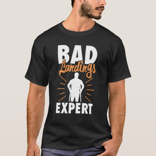 折れた骨 ひどい着地の達人 Tシャツ (正面)