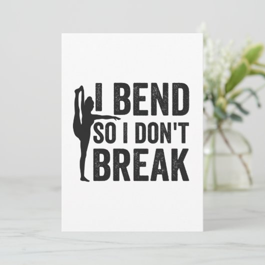 折れるより曲がる 面白いヨガギフト 招待状 (スタンド正面)