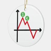 折れ線グラフ為替 セラミックオーナメント (左)