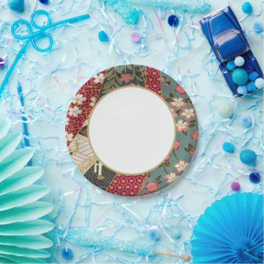 折日本のり紙の模様 ペーパープレート (パーティー)