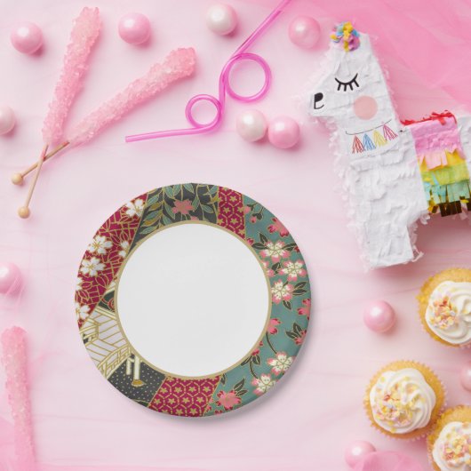 折日本のり紙の模様 ペーパープレート (パーティー)