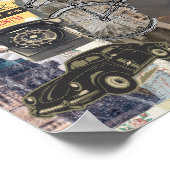 折曲げヴィンテージ項目コラージュ ポスター (角)