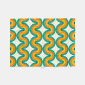 折曲ファンキーレトロ半円アートパターン フリースブランケット (正面(横))