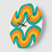 折曲ファンキーレトロ半円アートパターン ラージ壁時計 (傾斜)