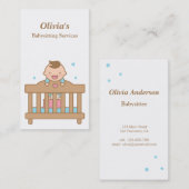 折畳み式ベッドのベビーシッターをする名刺のかわいい男の赤ちゃん 名刺 (正面/裏面)